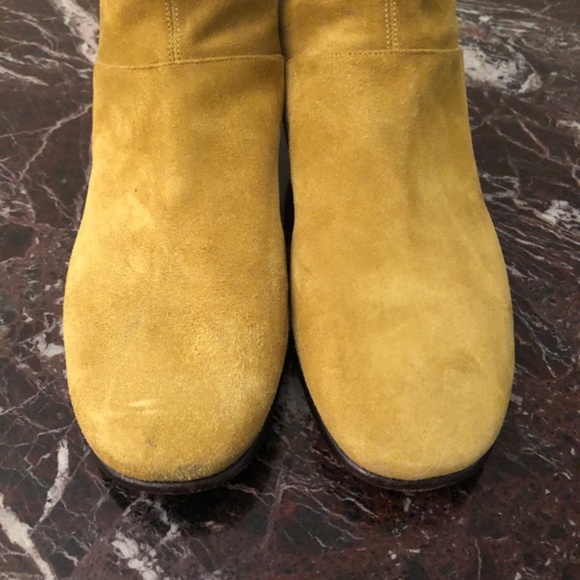 CARRITZ Suede Back Zip Ankle Boots in Yellow - Picture 7 of 11